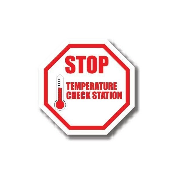 Ergomat 24in OCTAGON SIGNS Stop Temperature Check Station DSV-SIGN 576 #0746 -UEN - main
